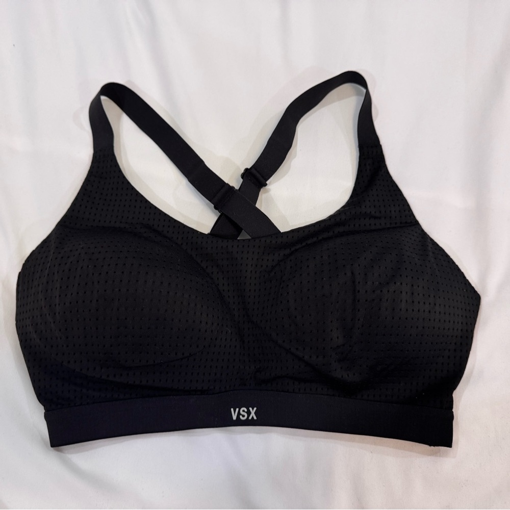 VSX NWOT Black Racerback Sports Bra with Breathable Mesh